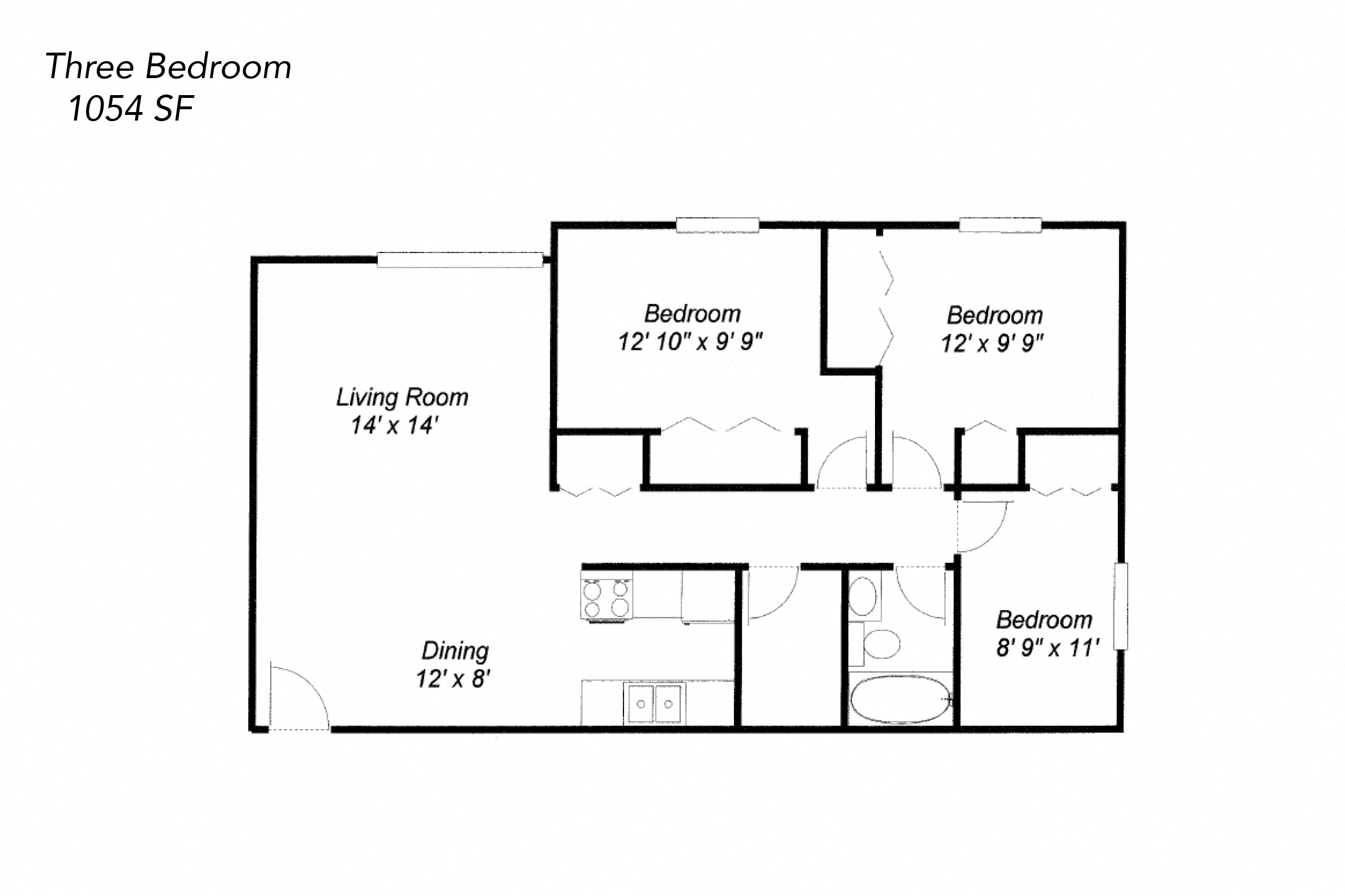 Floor Plans of Homestead Apartments in Mankato, MN